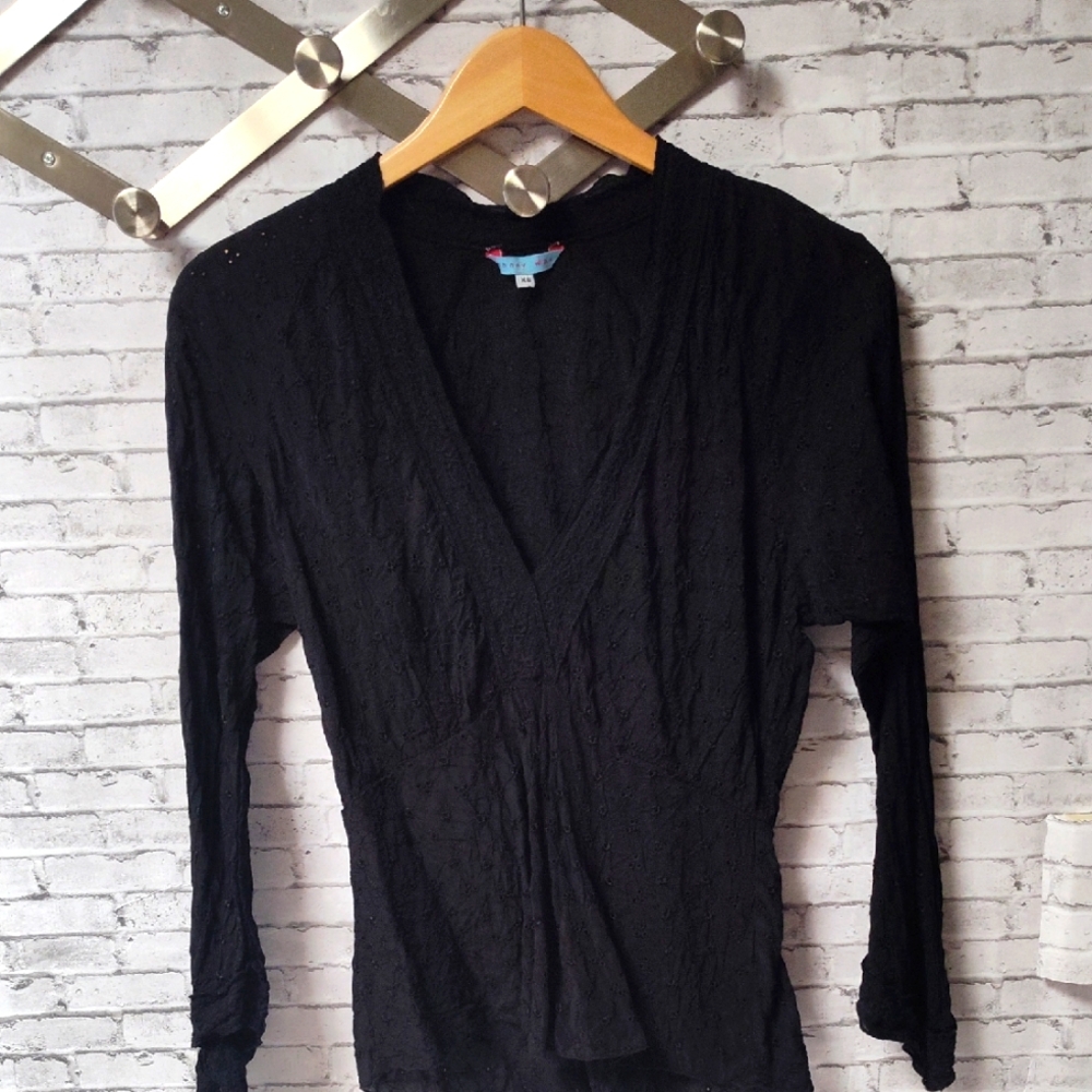 Johnny Was Black Eyelet Blouse